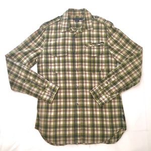 French Connection Mens LS button down yellow green